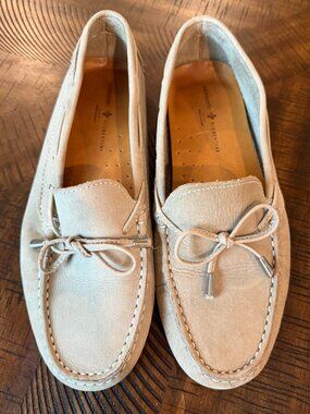 Mercanti Fiorentini Leather Driving Loafers Women’s Size 8.5 Beige Tan Moccasins